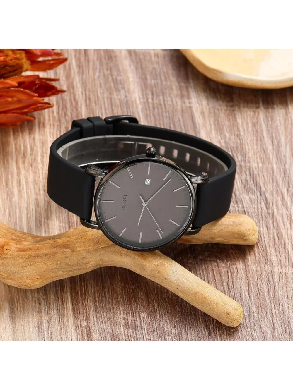 Men's Black Band Classic Mesh Strap Minimalist Analog Quartz Waterproof Watch